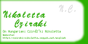 nikoletta cziraki business card